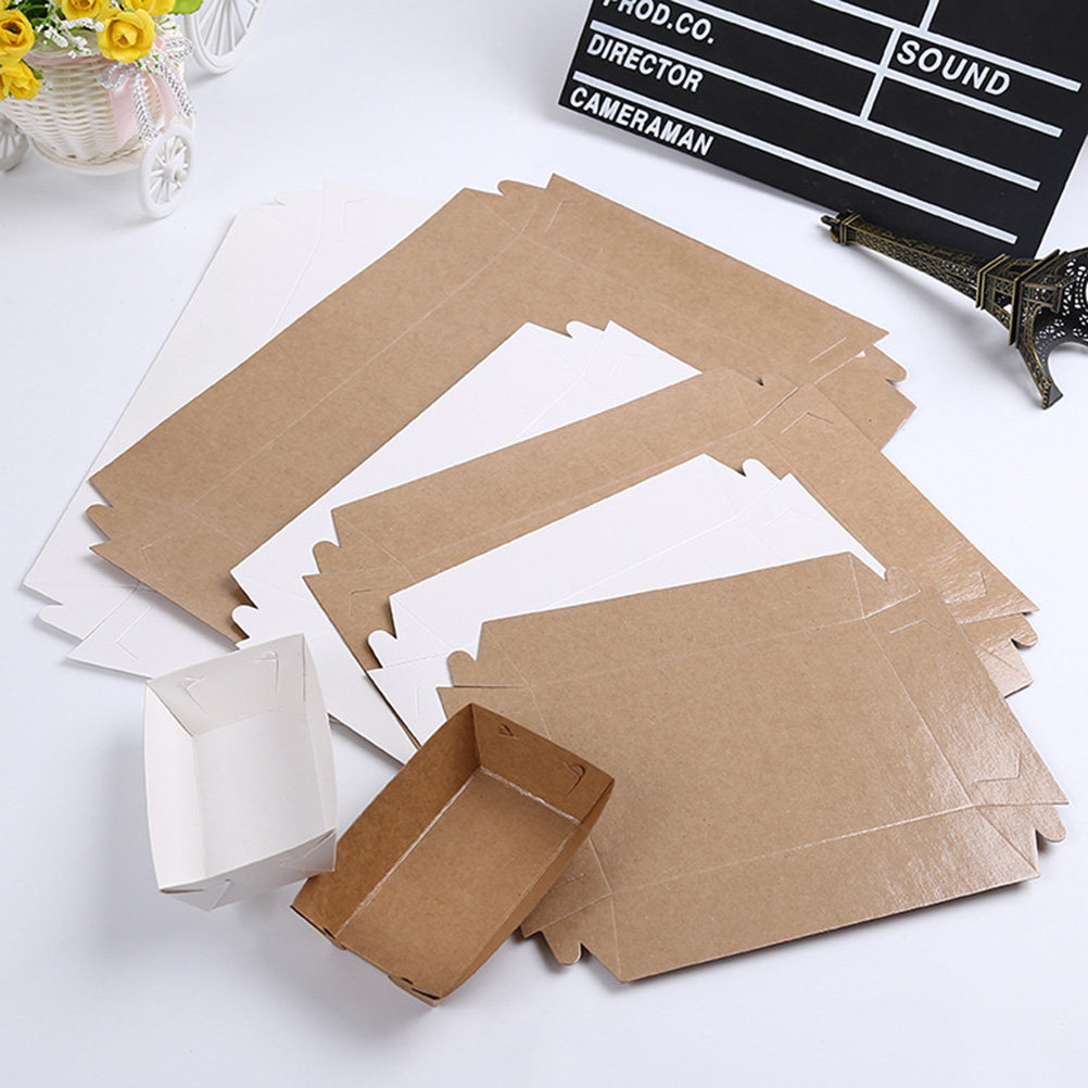 Food Snacks For Picnic - 30 Stück Einweg-Verpackungsboxen in Bootsform aus