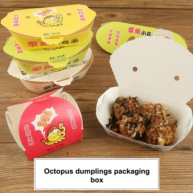 Food Packed Snacks - 100Pcs Einweg Cartoon Octopus Ball Verpackung