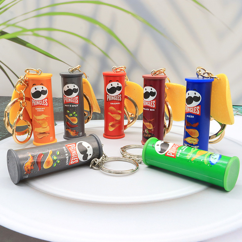 Food Zinc - Kreativer Schlüsselanhänger mit Kartoffelchips – realistische