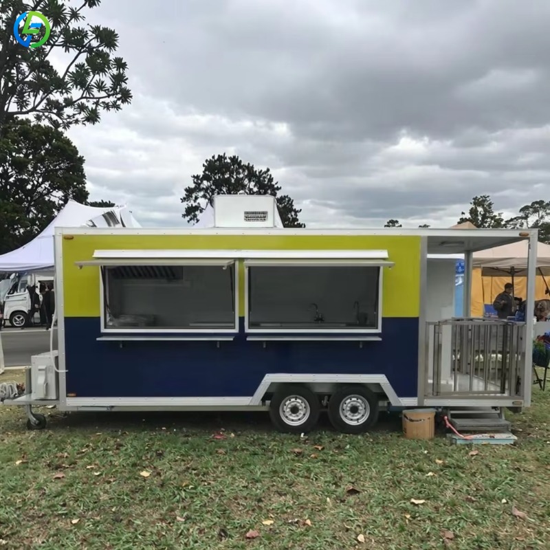 Food Snacks Catering - Maßgefertigter Kaffee-Mini-Outdoor-Streetfood-Truck, Air-Stream-Food-Trailer, Pizza-Mobil mit Vollausstattung