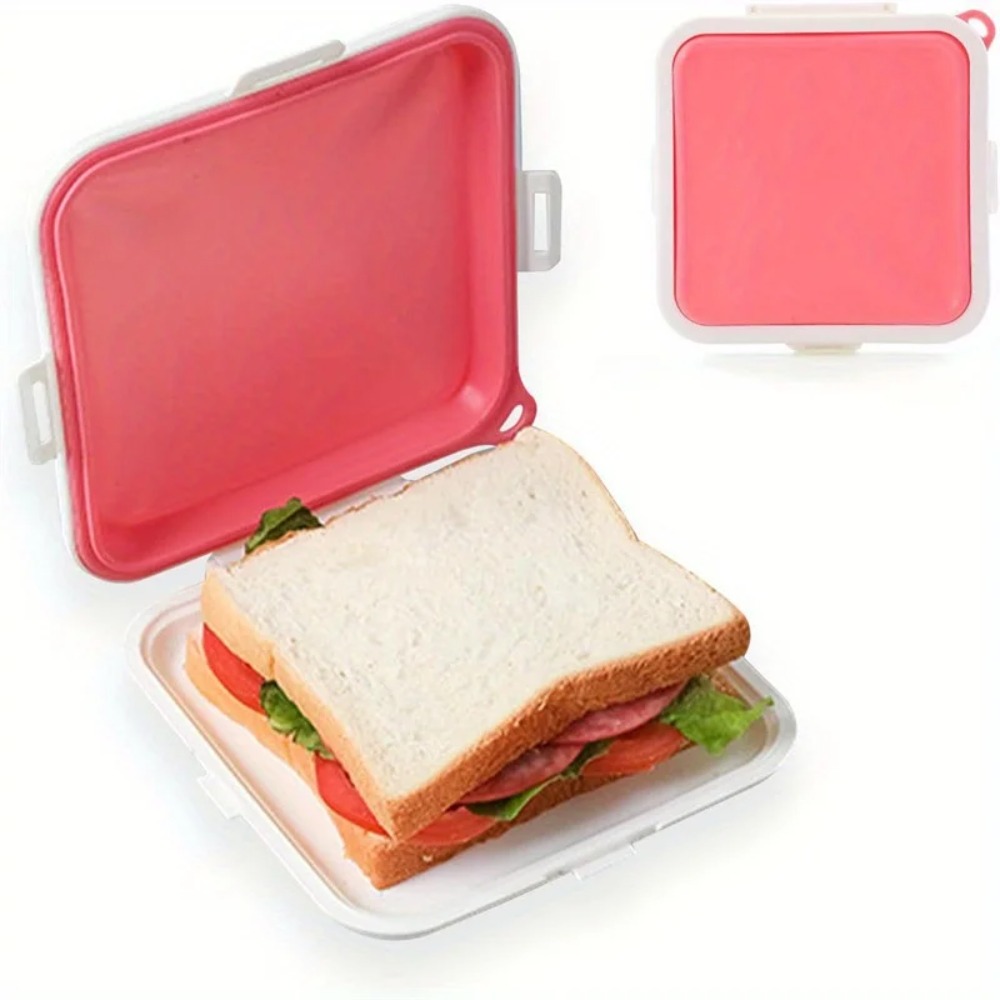 Food Snacks For Picnic - Silikon-Sandwich-Aufbewahrungsbox, Sandwich-Behälter, beheizt, abbrechbar, für Obst,
