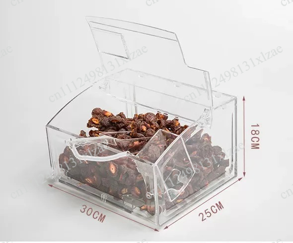 Dry Food Snacks - Vollständig Transparente Kunststoff-Displaybox für Supermarkt-Schüttgut -