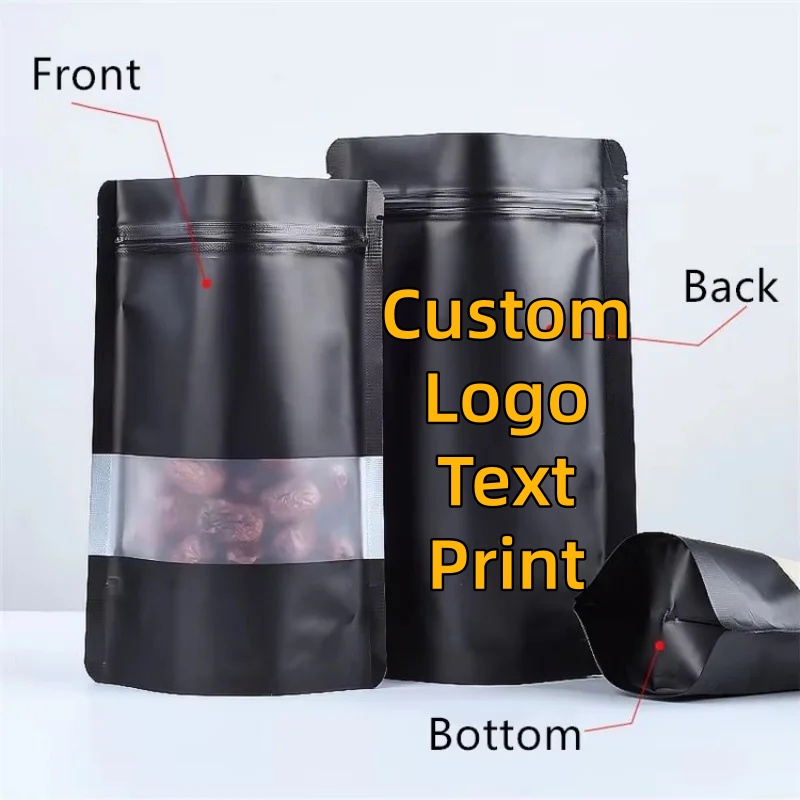 Food Snacks For School - 100PCS Stand-up Matte Schwarz Aluminium Folie