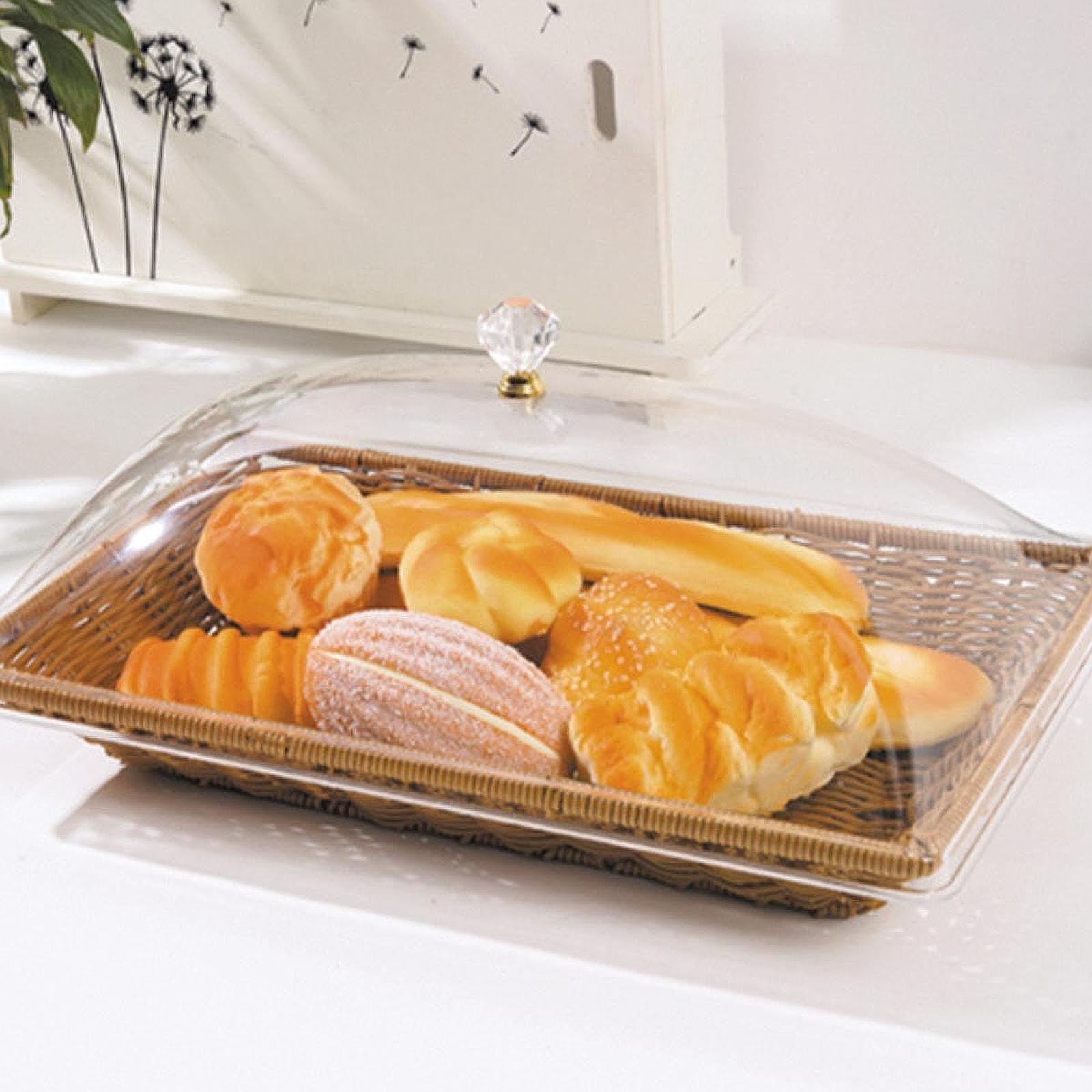 Food Snacks For Picnic - Imitierter Rattan-Geflochtener Brotkorb mit Acryl-Deckel Snack-Kekse-Präsentationskorb