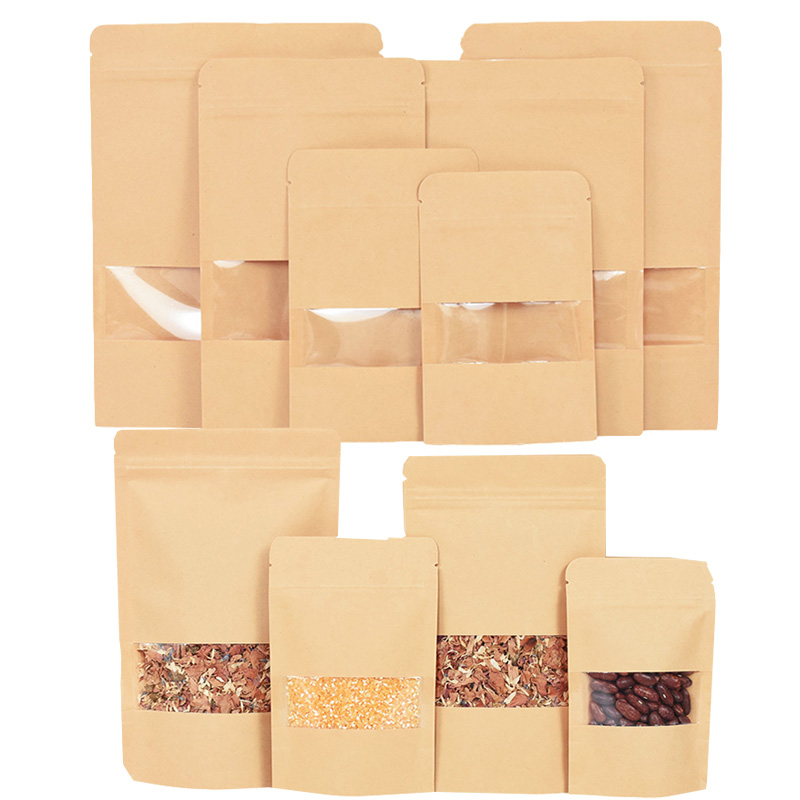 Food Snacks For School - 20/50 stücke Kraft Papier Zip-Lock Beutel
