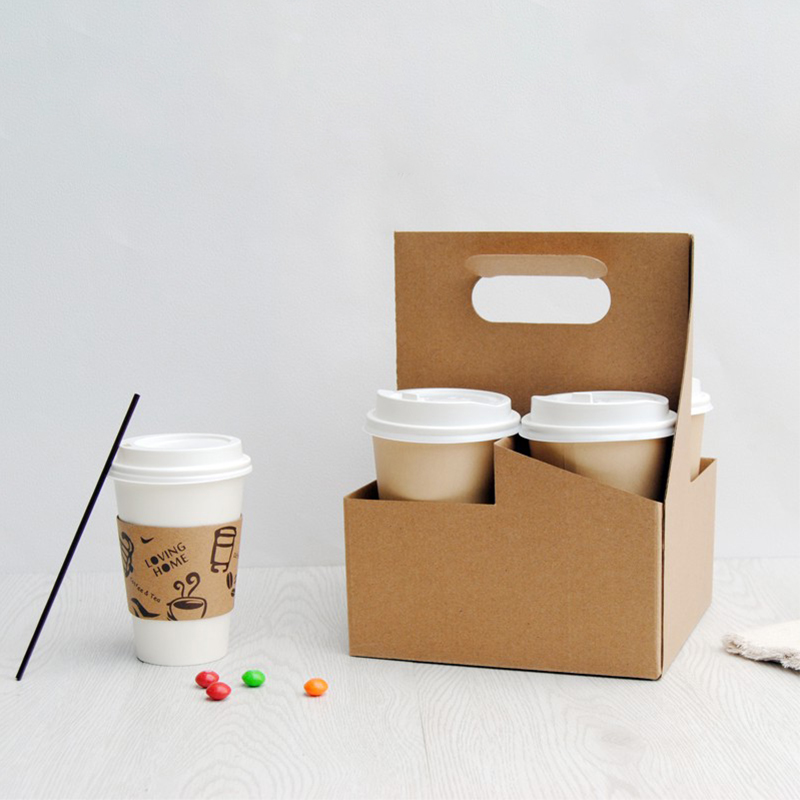 Food Day Snacks - 50er-Pack Halter aus Kraftkarton für Kaffee,