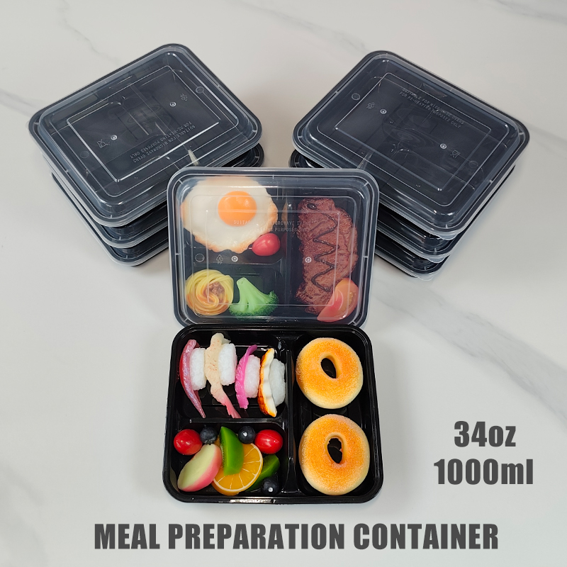 Food Snacks For School - 3-Fach-Unterteilte 34 Oz/1000 Ml, 12/35 Stück,