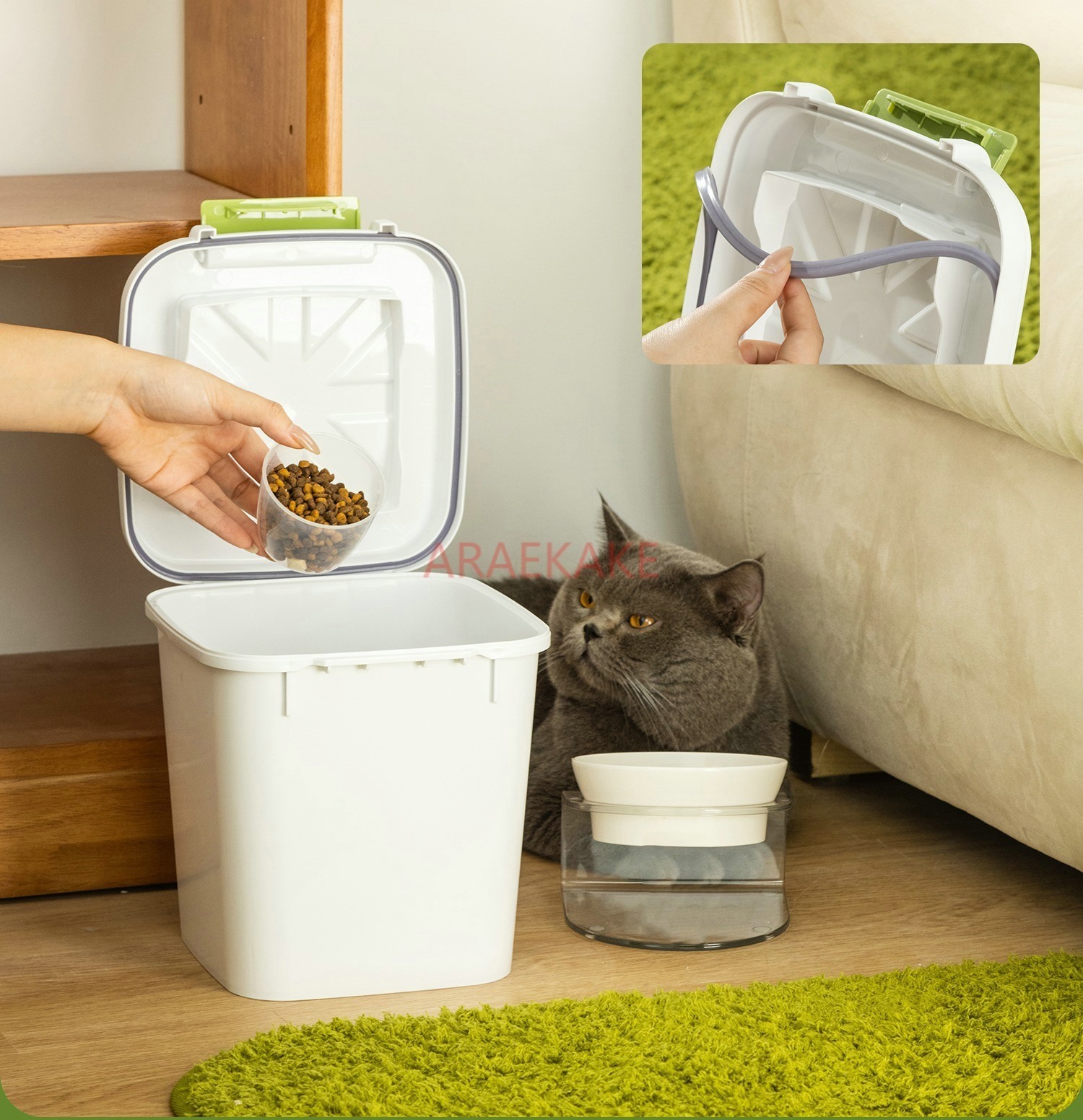 Katzenfutter-Eimer, Aufbewahru – Dry Food Snacks Bewertung und Preis