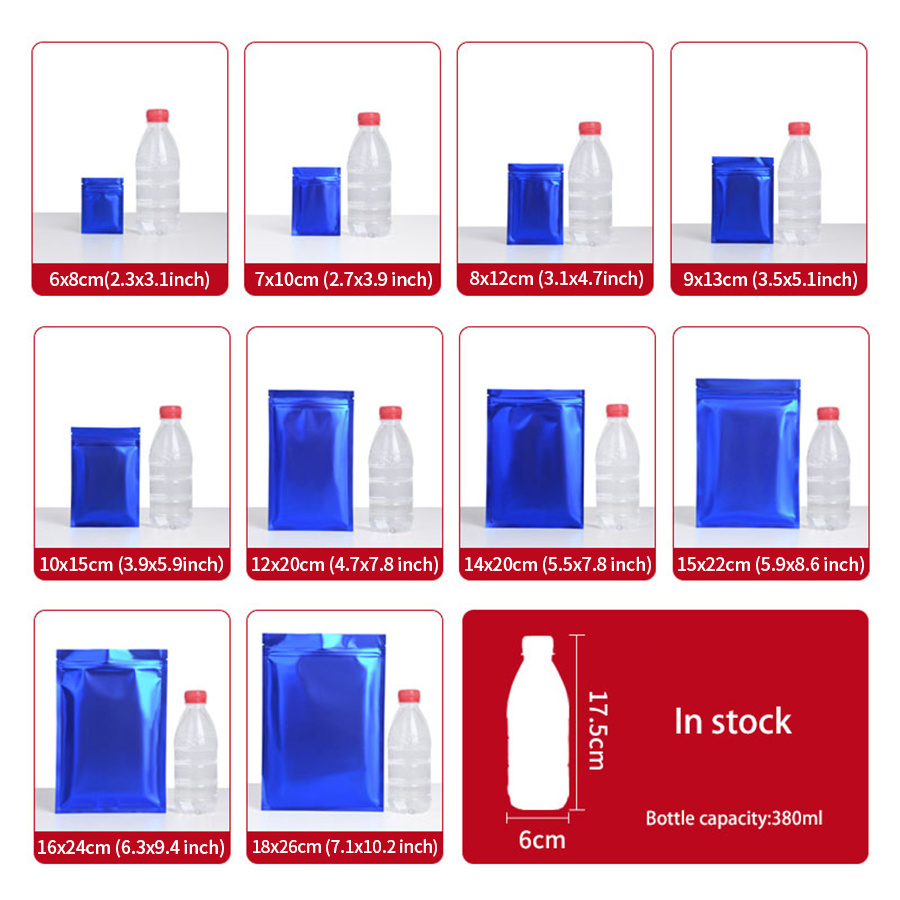 100 Stück matte blaue Folien-R – Food Packed Snacks Bewertung und Preis
