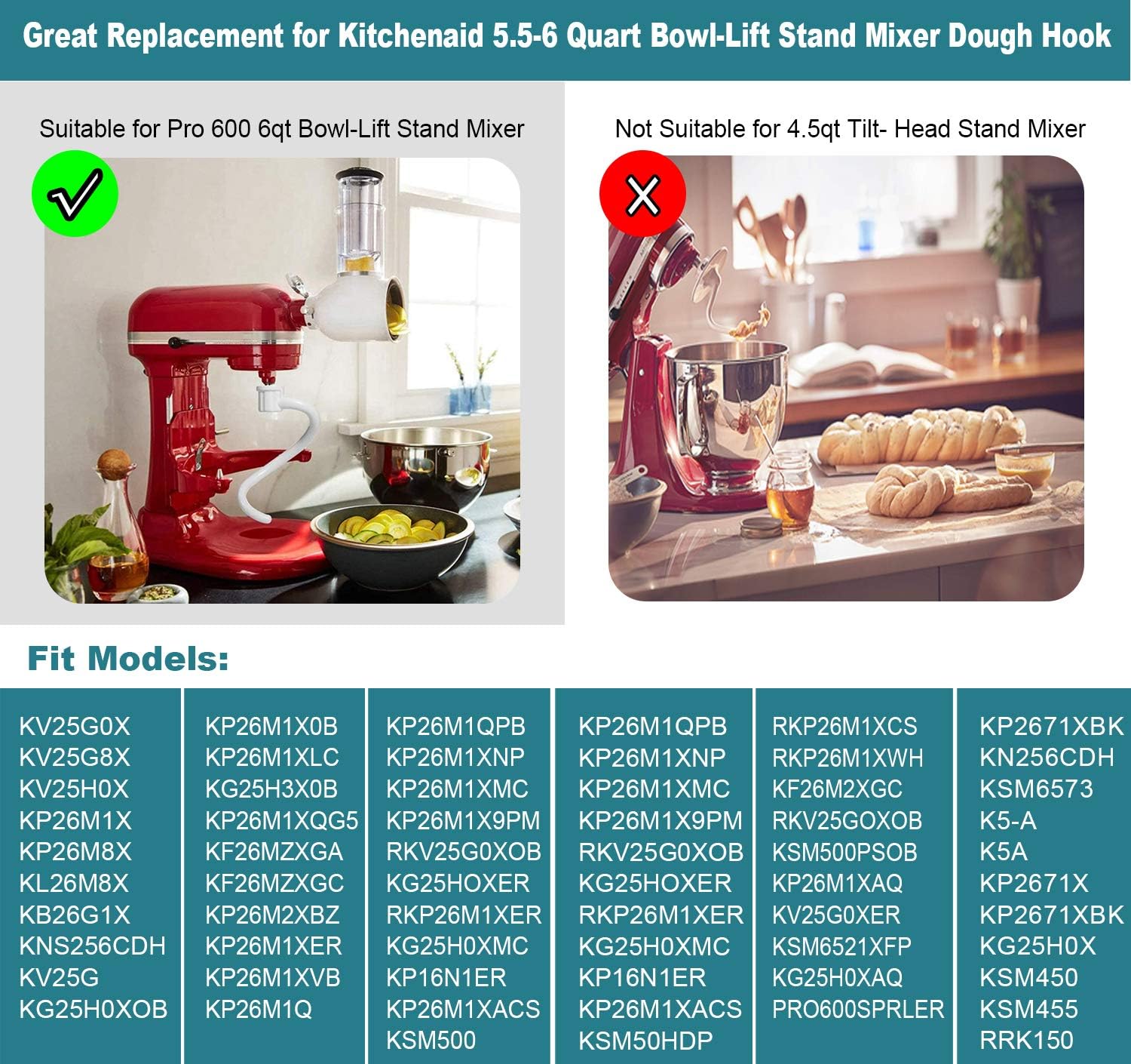 Beschichteter Spiral-Knethaken – Kitchenaid Mixer Pro 600 Bewertung und Preis